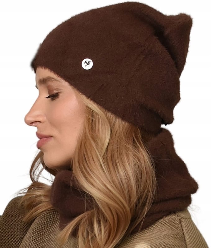 Alur - Dames Winterset - Czapka & Sjaal - Chocoladebruin - Alpaca Touch