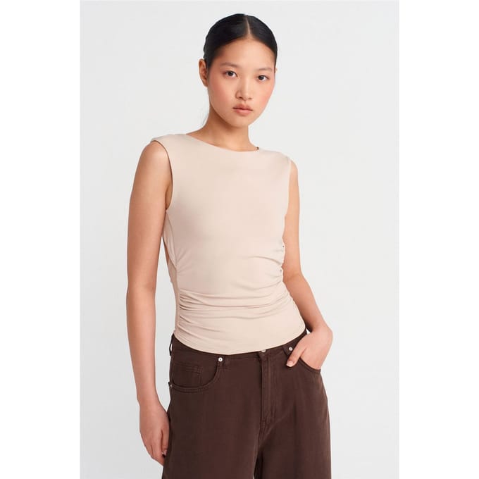Dames Slim-fit Cut-out Cropped Blouse