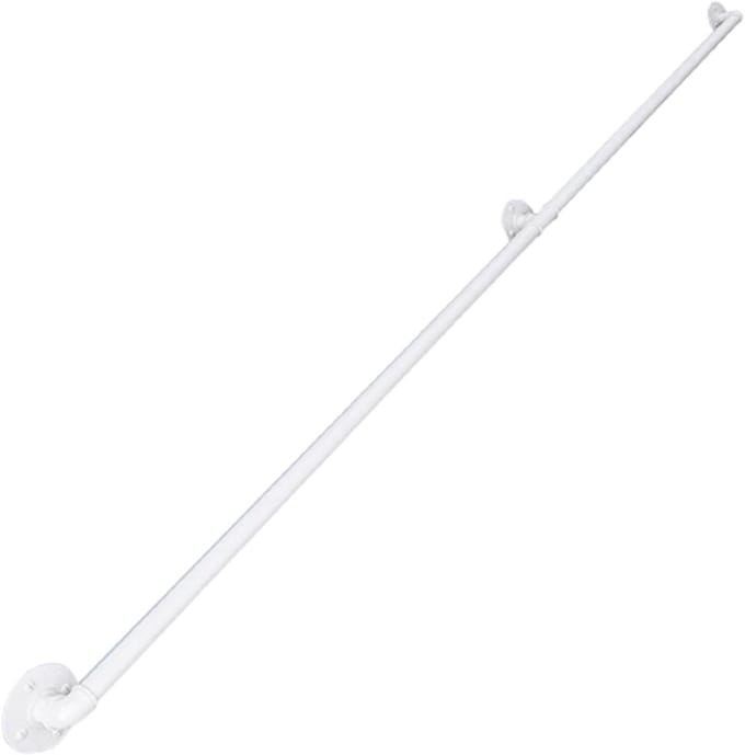 Trap Leuning - Muursteunen Kit - Veiligheid Binnen - Roestvrij Metaal - 60cm Lengte - Wit