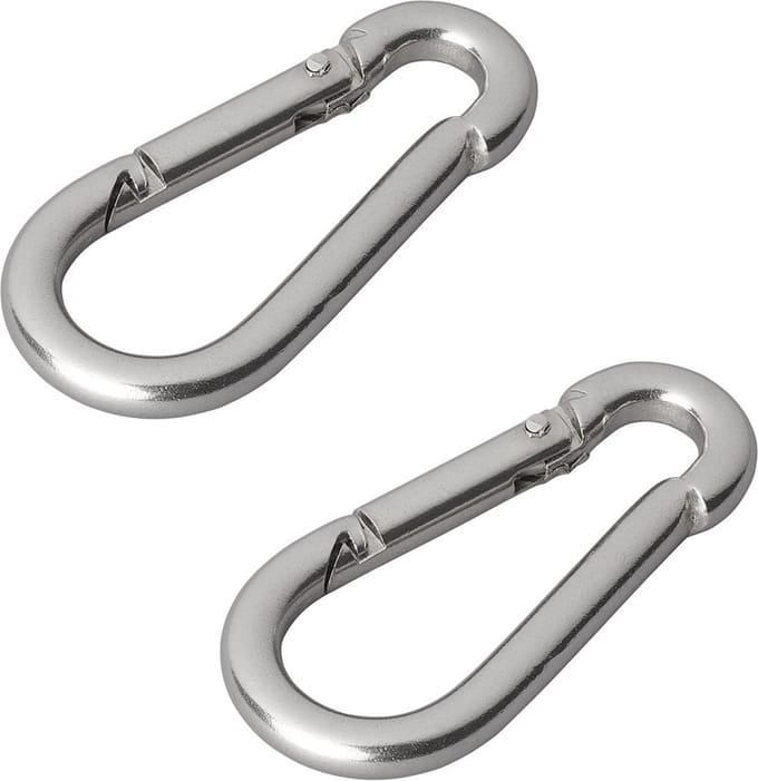 ProPlus Karabijnhaak - RVS - Ø 6 x 60 mm - 2 stuks - Chroom