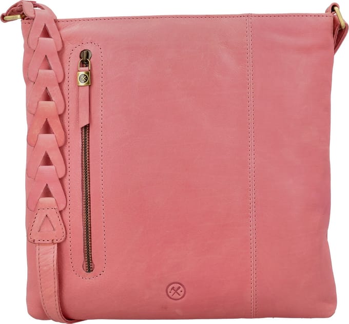 Hide & Stitches Daydreamer Crossbody Schoudertas - Leren Dames Tas - Lichtroze
