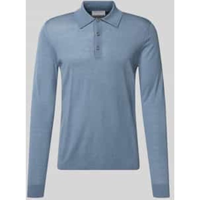 Slim fit Poloshirt van pure wol Model 'Eross'