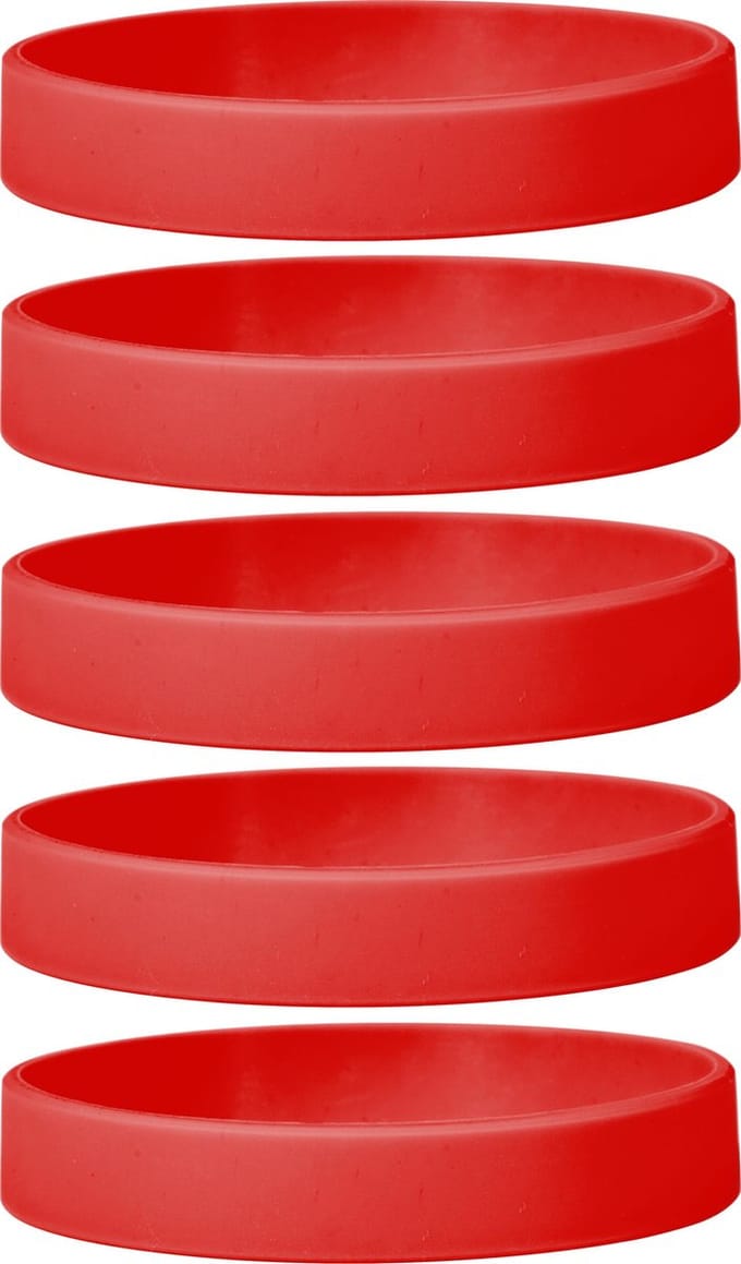 Dinilu - 30 x Siliconen Armbanden Rood - voor Volwassenen