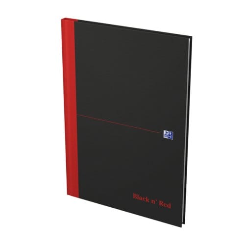 NOTITIEBOEK OXFORD BLACK AND RED A4 96VEL GELINIEERD ASS.