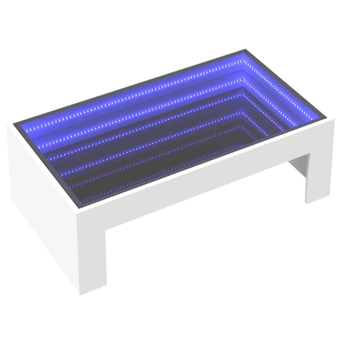 vidaXL - Salontafel - met - Infinity - LED - 90x50x30 - cm - wit