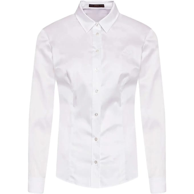 Guess Ls Cate Wit Overhemd - Streetwear - Vrouwen