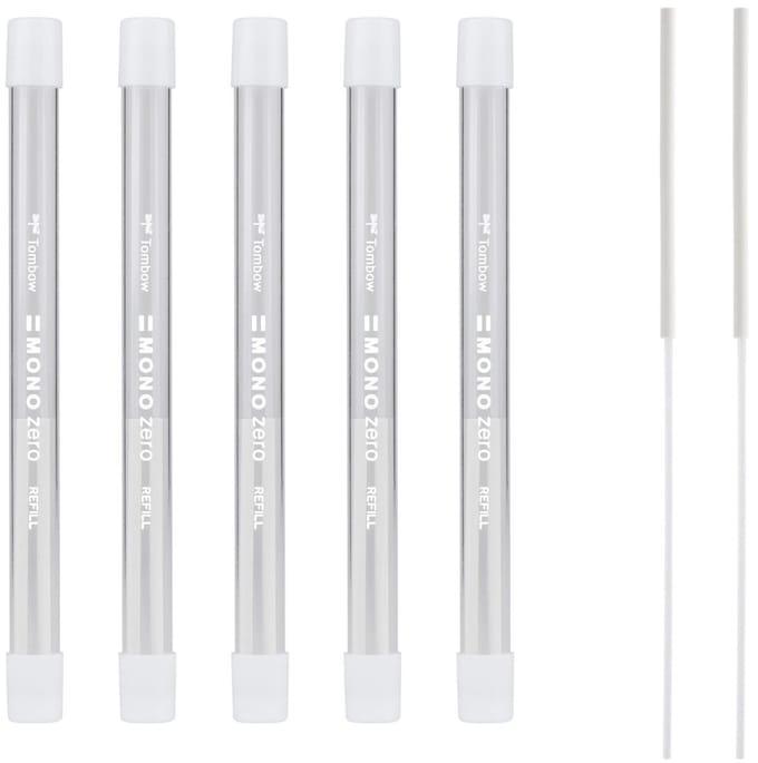Tombow navulling gum - MONO zero - Ronde punt - 2 vullingen - 5 stuks
