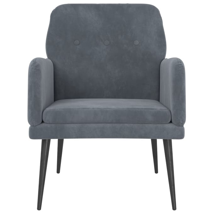 vidaXL - Fauteuil - 62x79x79 - cm - fluweel - donkergrijs