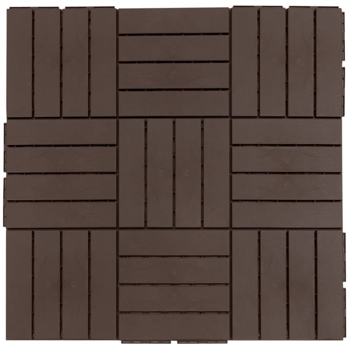 Terras Tegels - 9 Stuks - 30 x 30 cm - Klik Systeem & Afwatering - Bruin