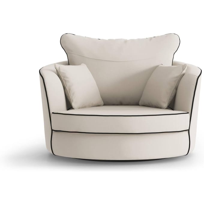 Fauteuil Vendôme linnen draaibaar met contrast piping | NADUVI Collection