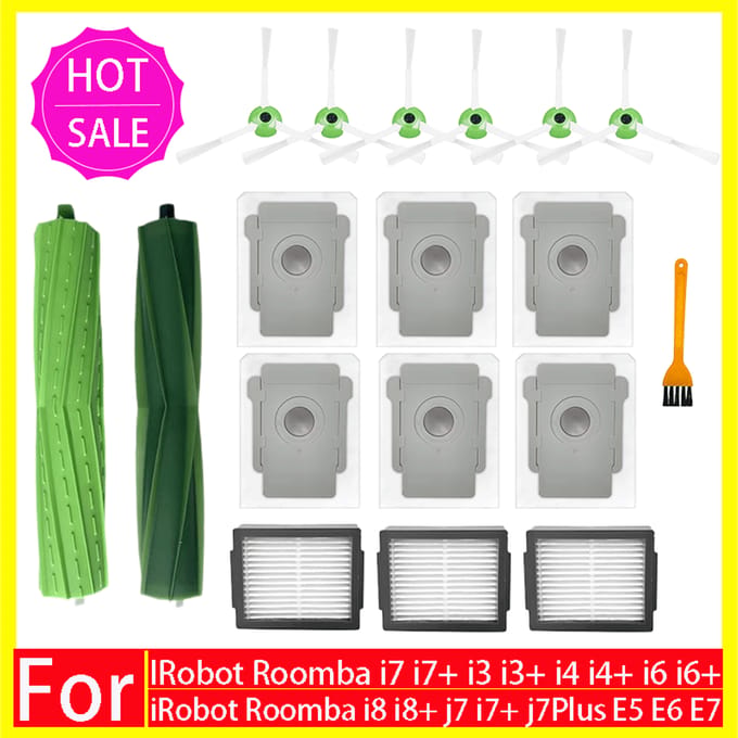 Belangrijkste Zijborstel Hepa Filter Stofzak Voor iRobot Roomba i3 i4 i6 i7 i8 j7 E5 E6 E7 Onderdelen Robot Stofzuiger Accessoires
