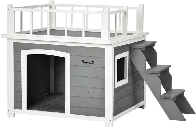PawHut Hundehütte mit Treppe D02-145V00