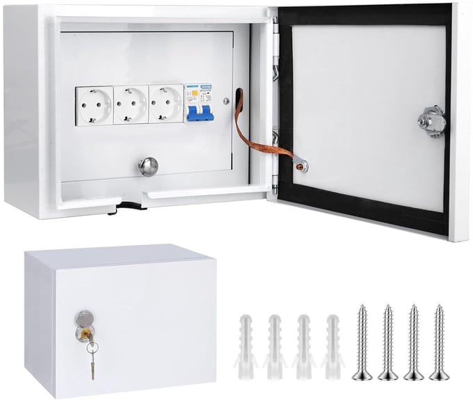 Verdelingkast - Junction box - Bedrading - IP65 waterdicht - 28 x 220 x 14 cm - Grijs
