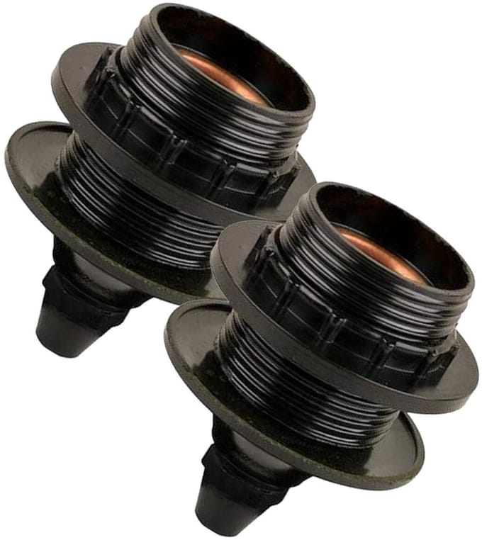 Lamphouder E27 - Ring Flens - Zwart - 2 stuks