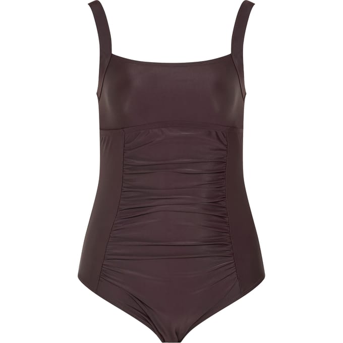 Yours Badpak Met Vierkante Hals In Chocoladebruin Size 42