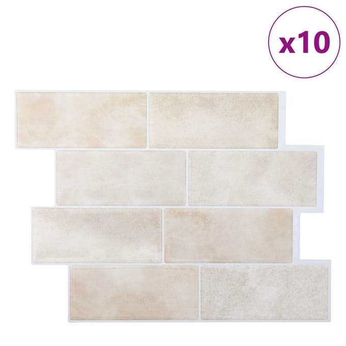vidaXL - Subway - tegel - 10 - st - Beige - marmer - 29 - x - 21 - cm - Polyurethaan - en - PET