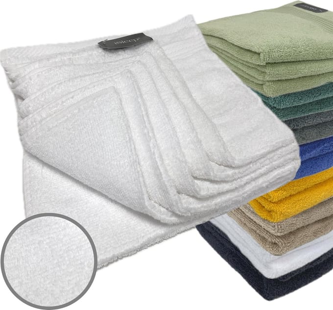 iSleep Terry Gastendoekje - 6 Stuks - 30x50 cm - Wit