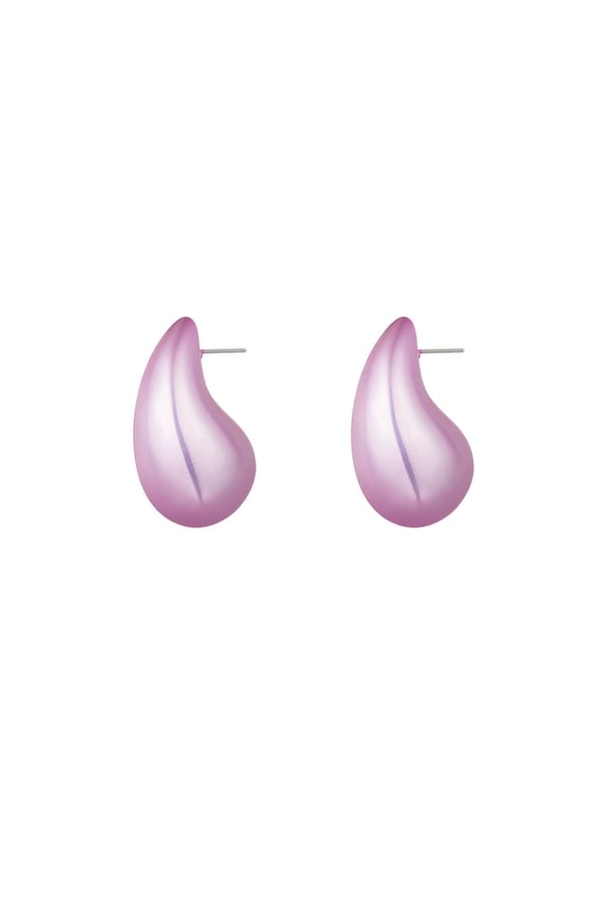 Kleurrijke druppel oorbellen - roze