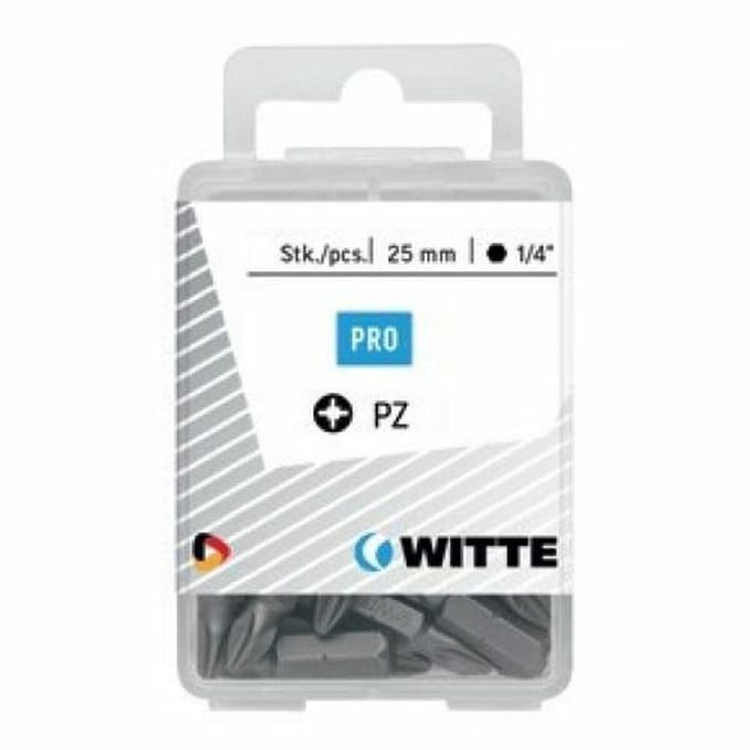 Set van tips WITTE Pozidriv PZ2 25 Stuks 25 Onderdelen