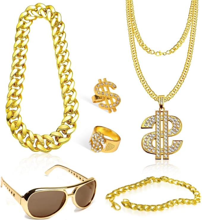 Retro 90s Ringen voor Kostuums, Feestaccessoires en Themafeest Outfits