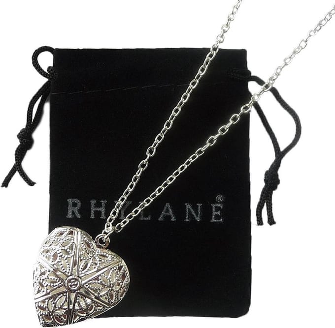 Ketting 48 cm + 4 cm verstelbaar met hart medaillon hanger – zilverkleurig – Rhylane