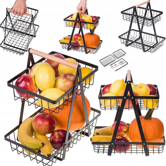 Brunbeste - Metal Basket - Zwart - Loft Stijl - Dubbelniveau