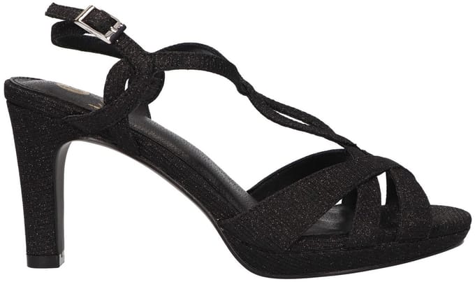 La Strada Sandaal Zwart Glitter Textiel - Damesschoenen - Maat - 41