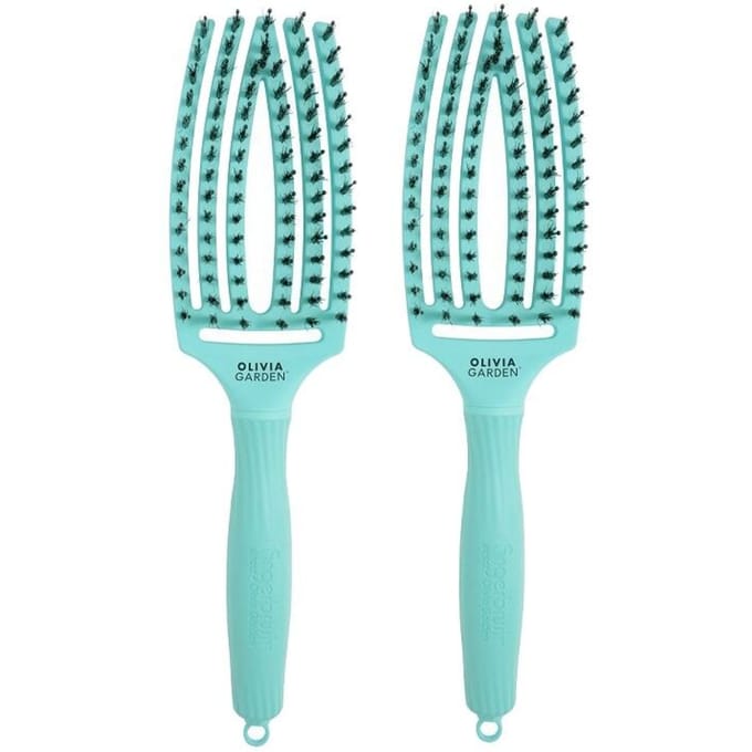 2x Olivia Garden Fingerbrush Care Iconic Boar&Nylon Mint Medium