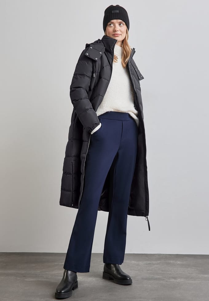 Street One long padded Jacket with Teflon - Dames Jas - gravity blue - Maat 38