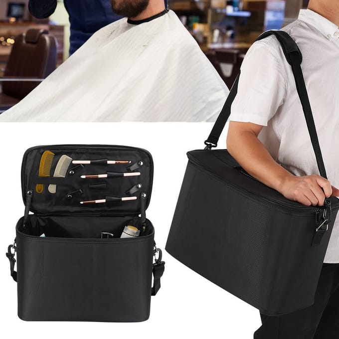 Draagbare Grote Capaciteit Barbershop Haarknipper Tas Haarkapsel Gereedschap Koffer HouderL black