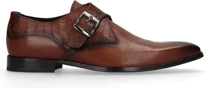 Black label - Heren - Cognac leren gespschoenen - Maat 45