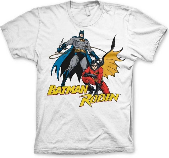 DC Comics Batman Heren Tshirt -M- Batman & Robin Wit