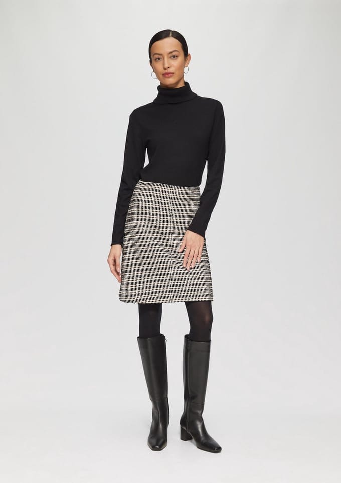 s.Oliver - female - Korte jacquard rok met ritssluiting opzij