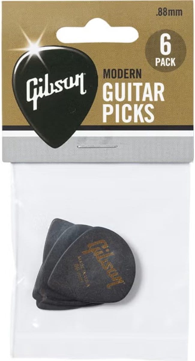 Gibson - Modern Picks - Plectrums - Tortex - 0,88 mm - Verpakking Van 6