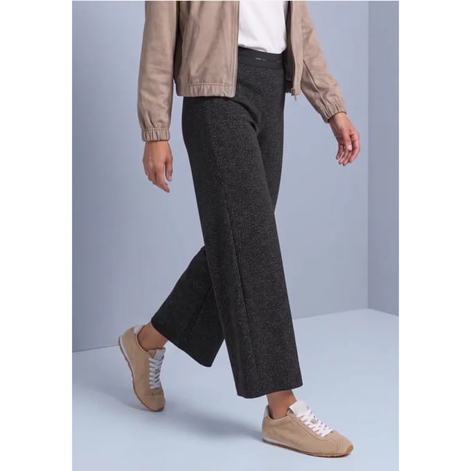 High Waist Wide Leg Broek met subtiel patroon