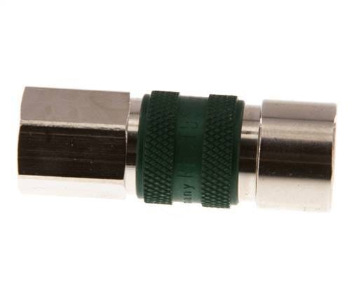 Vernikkeld Messing DN 5 Groen-Coded Luchtkoppeling Snelkoppeling G 1/8 inch Binnendraad - CLS5-F-BN-GRE-P-CD-018