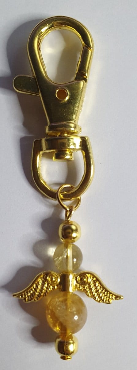 Sleutelhanger "Citrien" engel, goudkleurig