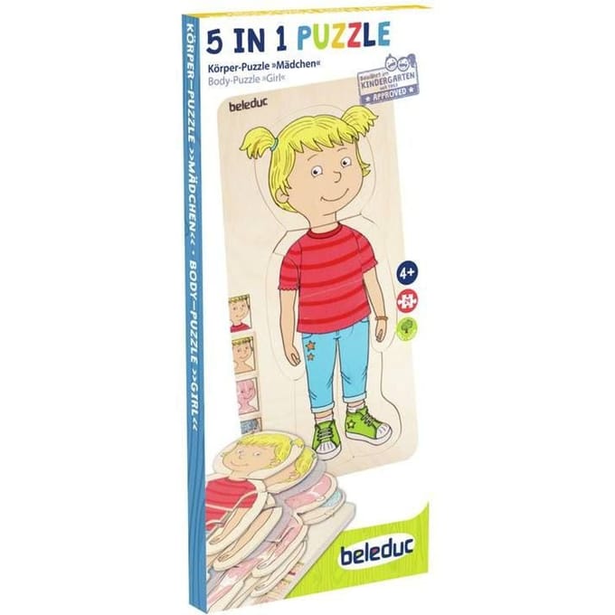 Beleduc Wooden Layered Puzzle Girl - 5 Layers Hout