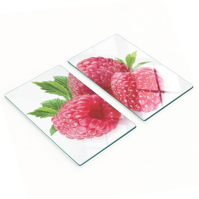 Multifunctionele decoratieve glazen borden met frambozenprint 2x30x52 cm