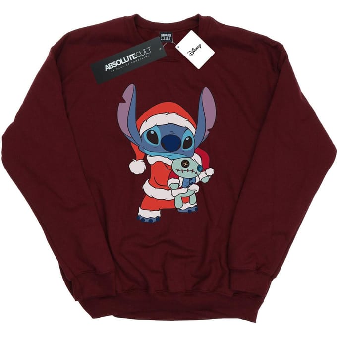 Disney Heren Lilo en Stitch Kerst Sweatshirt (Bourgondië)