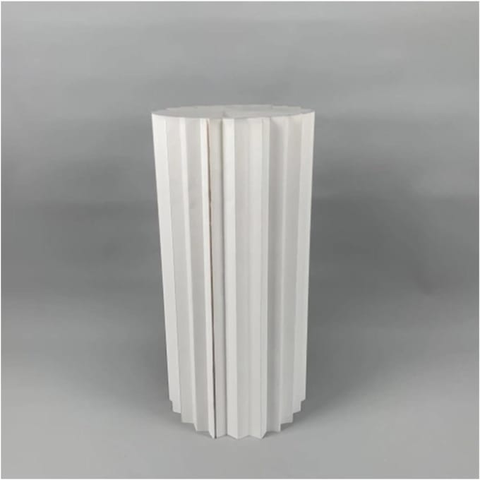 Cilinder Zuil Standaard - Papieren Display Sokkel - Feest Decoratie - Opvouwbaar Karton - 50 cm Hoog - Wit