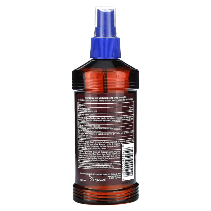 Diepe Bruiningssprayolie, Met Kokosolie, Spf 4, 236 ml (8 fl oz) black