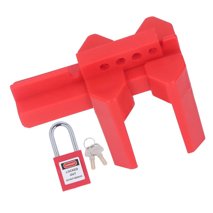 Verrouillage de vanne à bille à largeur réglable 38 mm Ensemble de verrouillage de sécurité pour industrie chimique électrique red