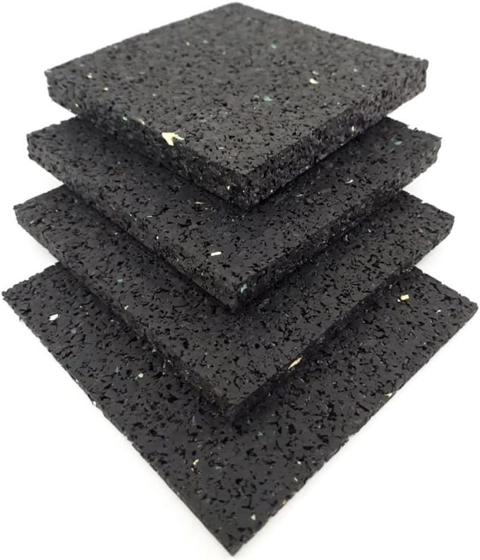 50x Terrasonderlegger Rubber 100x100x3 mm - Trillingsdempend en Antislip