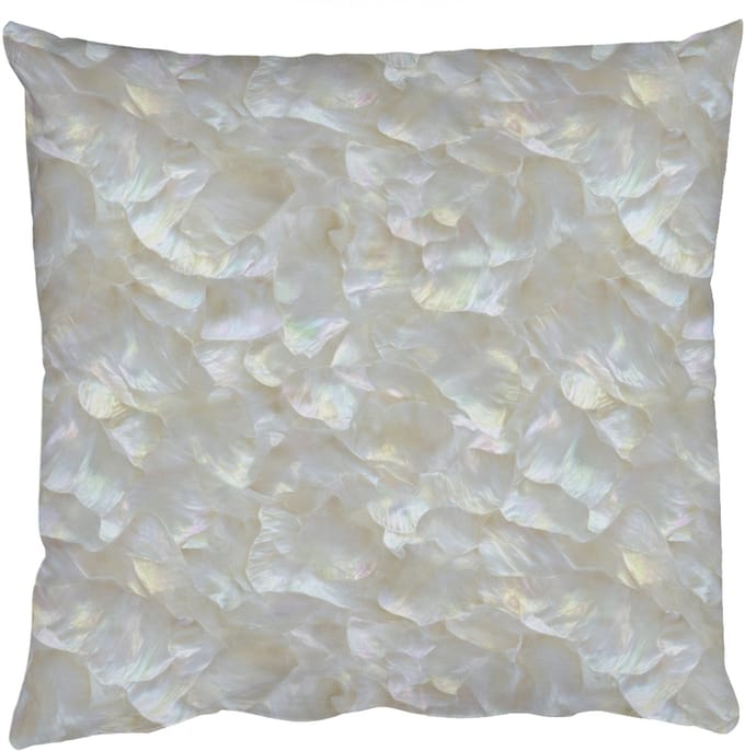 Sierkussens - Kussentjes Woonkamer - 50x50 cm - Parelmoerglans - Wit - Schelp