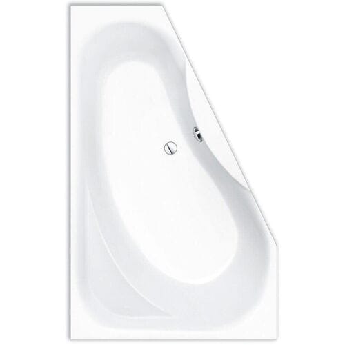 Repabad Tika space-saving bath 165 x 95 cm with handle round, version right 13696WE 12195