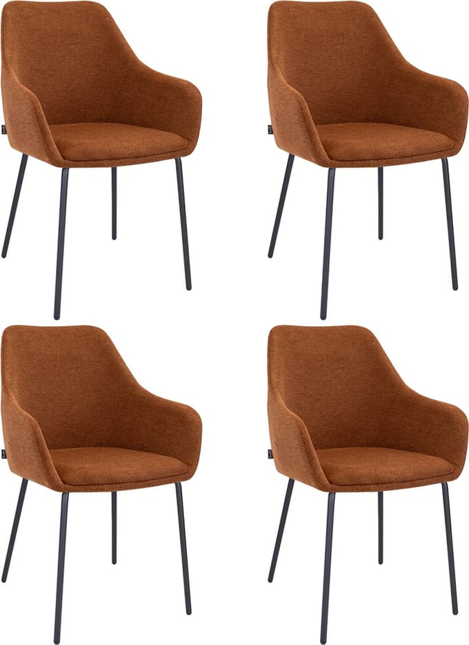 Set van 4 Kick eetkamerstoel Guus - terra