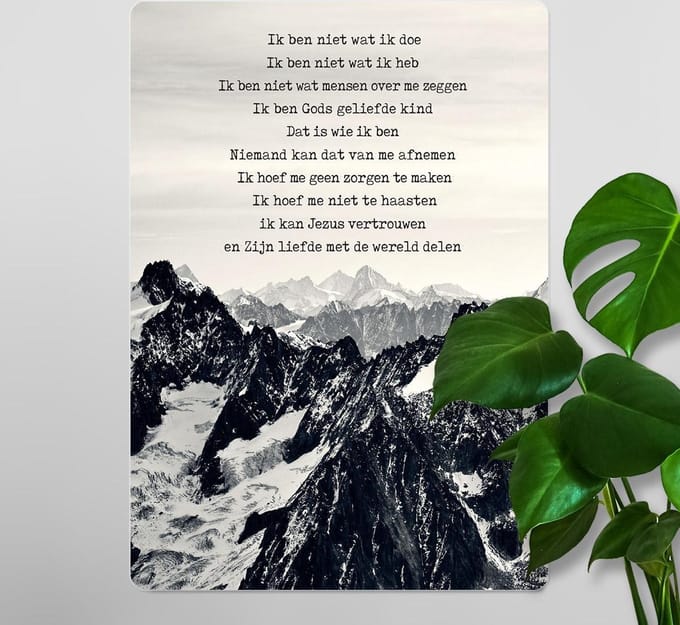 Interieurbord A4 credo -bergen - christelijk - cadeau