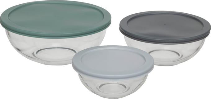 5Five Glazen Voorraaddozen - Set van 3 stuks - Ø23xH9cm - Multi
