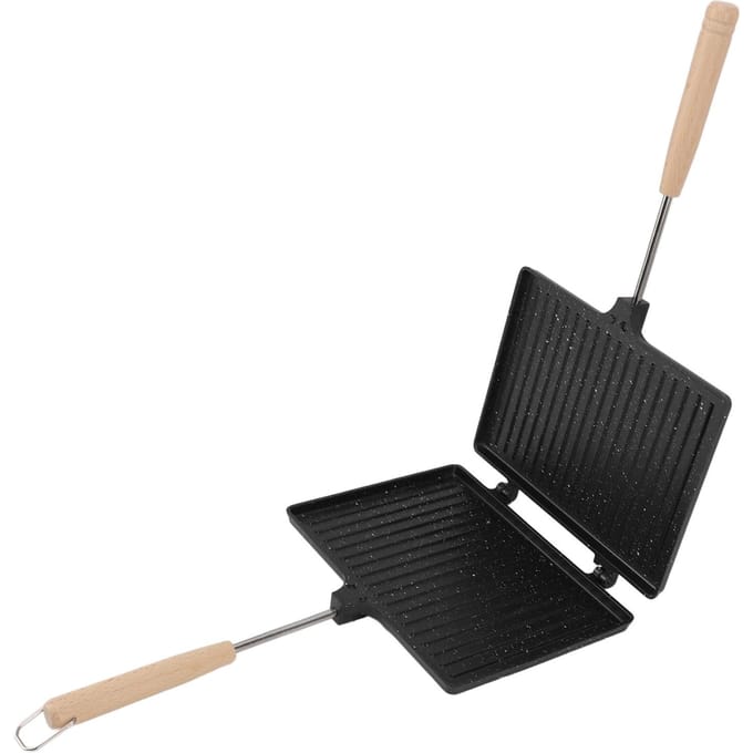 Hand Sandwich Maker Multifunctioneel Dubbelzijdig Anti-aanbak Hand Toaster Sandwich Maker voor Thuis L black